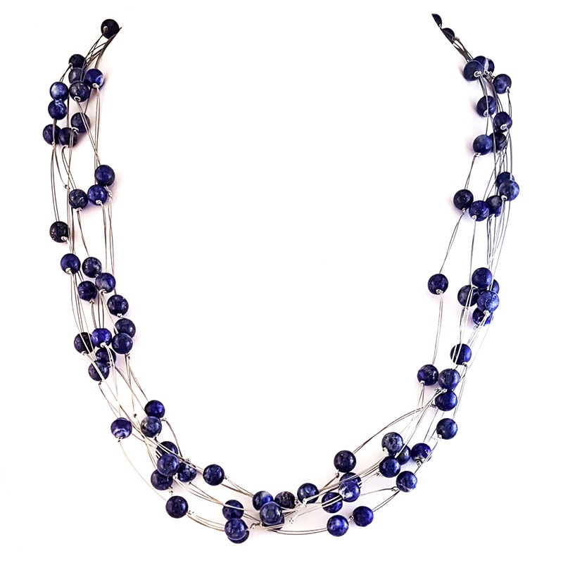 Šest redna ogrlica iz  lapisa/lapis lazuli 6 mm 1-20445,36