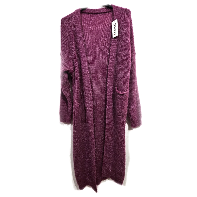 Dolga štrikana jopa vijola