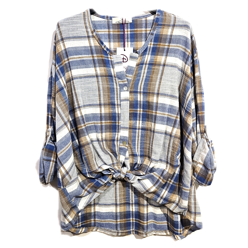 Karirasta srajca modra