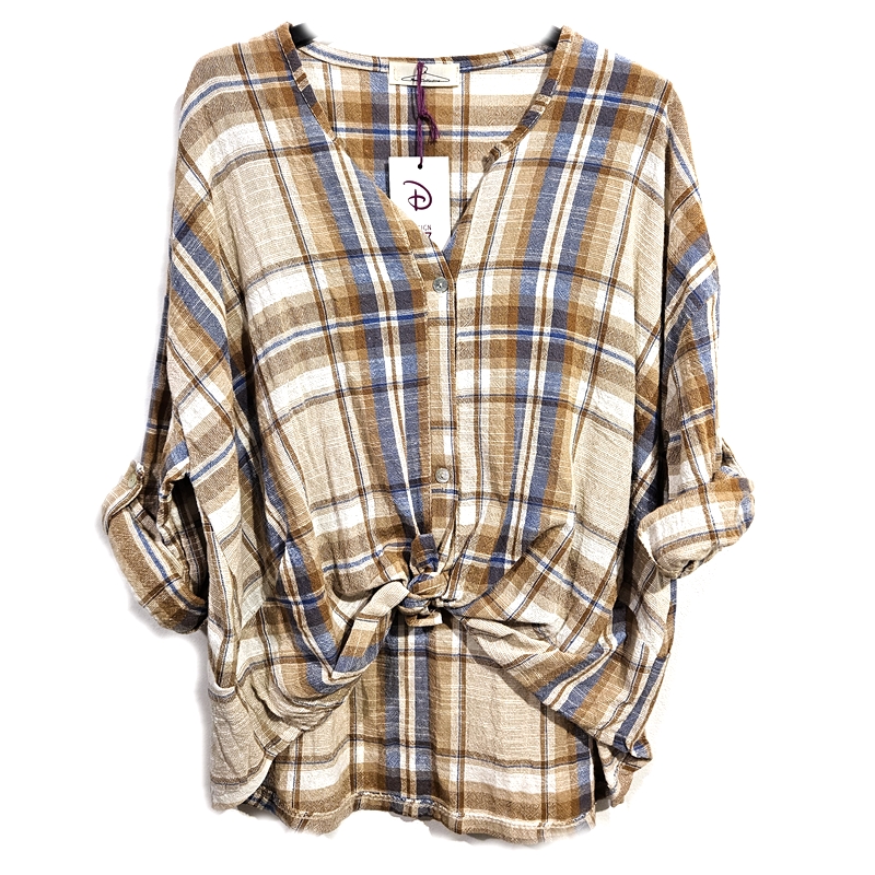 Karirasta srajca rjava