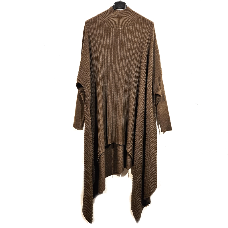 Špičasta tunika v A kroju živo rjava