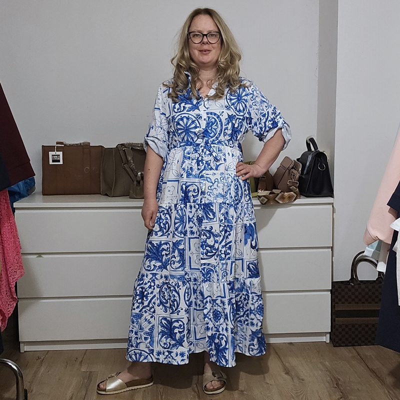 Maxi obleka s potiskom XL / 42/44/XXL