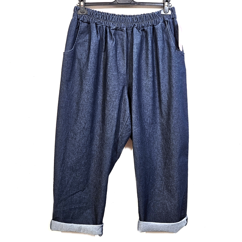 Zelo raztegljive jeans hlače za velike številke modre